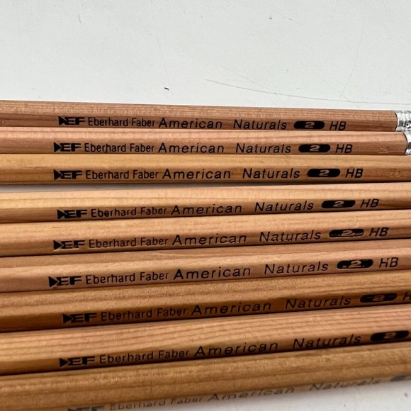 Lot of 9 Vintage Eberhard Faber American Naturals Pencils No 2 HB 100% Wood USA - Picture 6 of 6